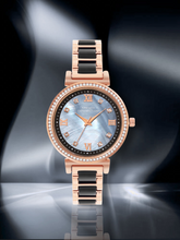French Connection Mop Black Round Dial With Rosegold & Black Stainless Steel Strap Watch - For Womens FCB13RGM-B