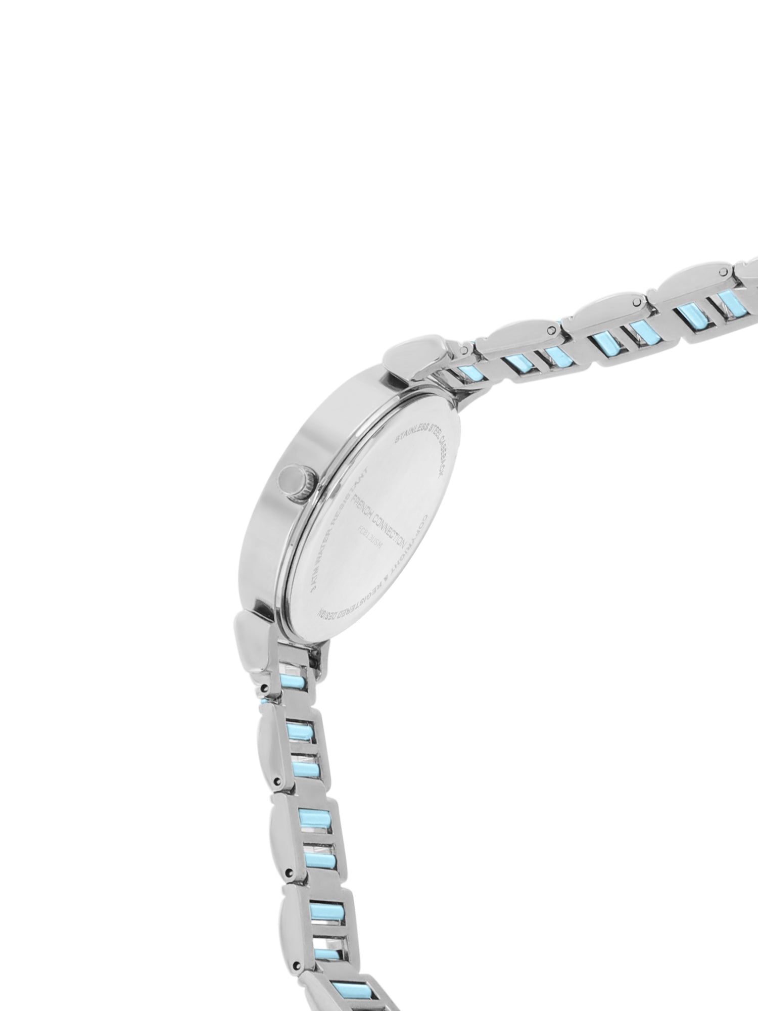 French Connection Mop Blue Round Dial With Blue Two Tone Stainless Steel Strap Watch - For Womens FCB13USM