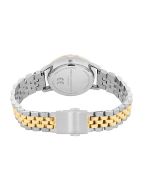 French Connection Mop Green Round Dial With Gold Two Tone Stainless Steel  Strap Watch - For Womens FCB14NTM