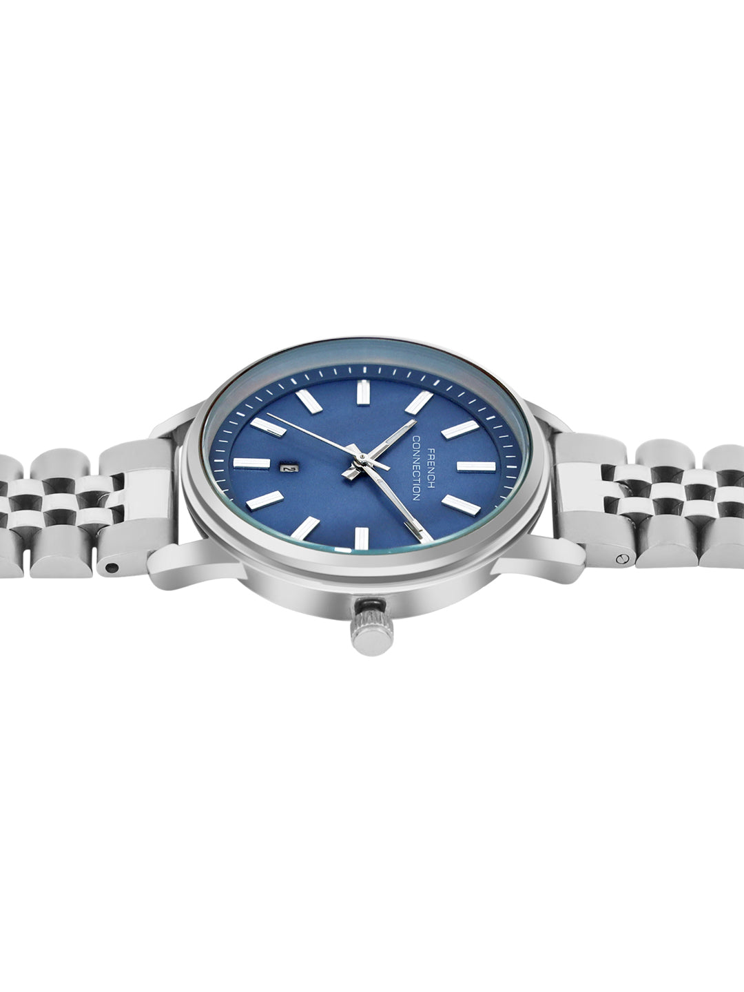 French Connection Mop Blue Round Dial With Stainless Steel  Strap Watch - For Womens FCB14USM