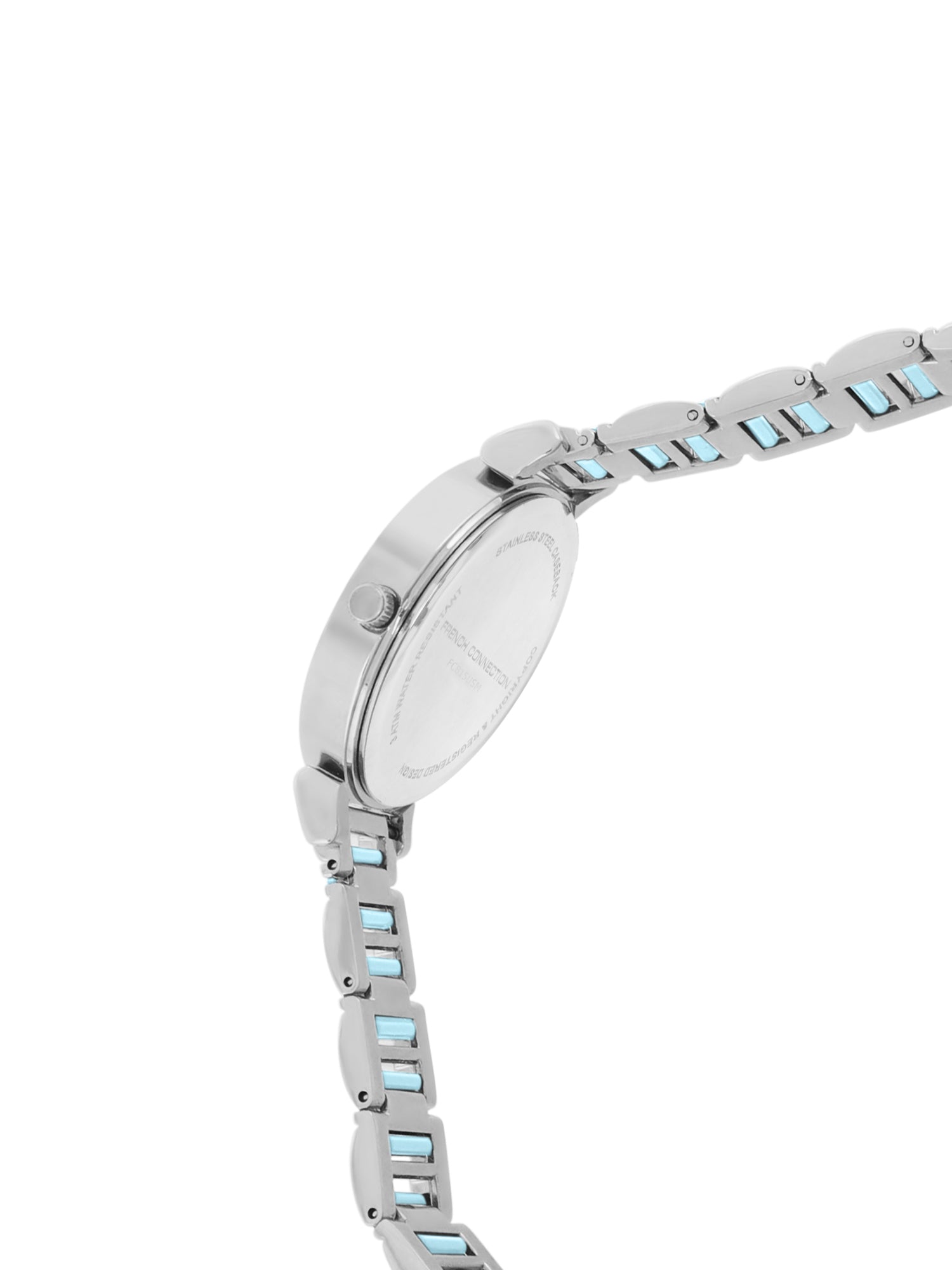 French Connection Mop Blue Round Dial With Blue Two Tone Stainless Steel Strap Watch - For Womens FCB15USM