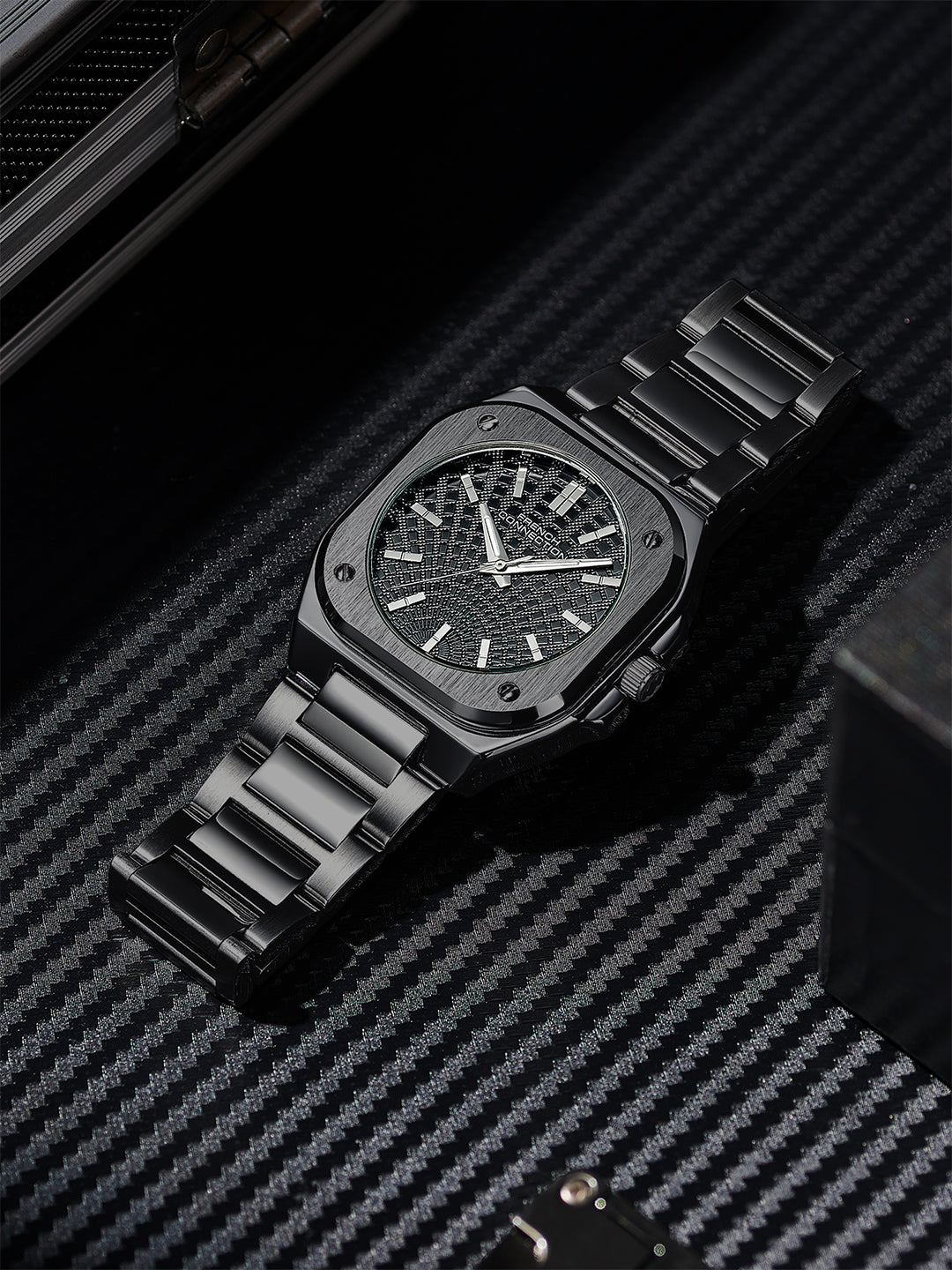 French Connection CUBISTE Square Case Stainless Steel Watch for Men - FCB18BM