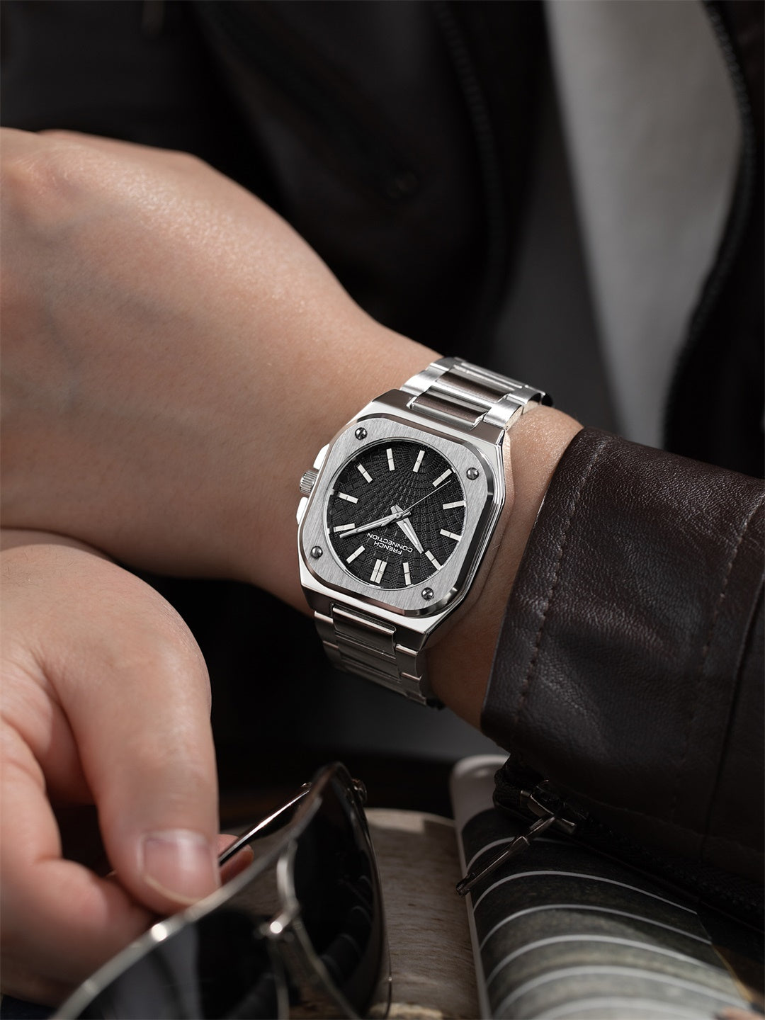 French Connection CUBISTE Two Tone Stainless Steel Watch for Men - FCB18BSM