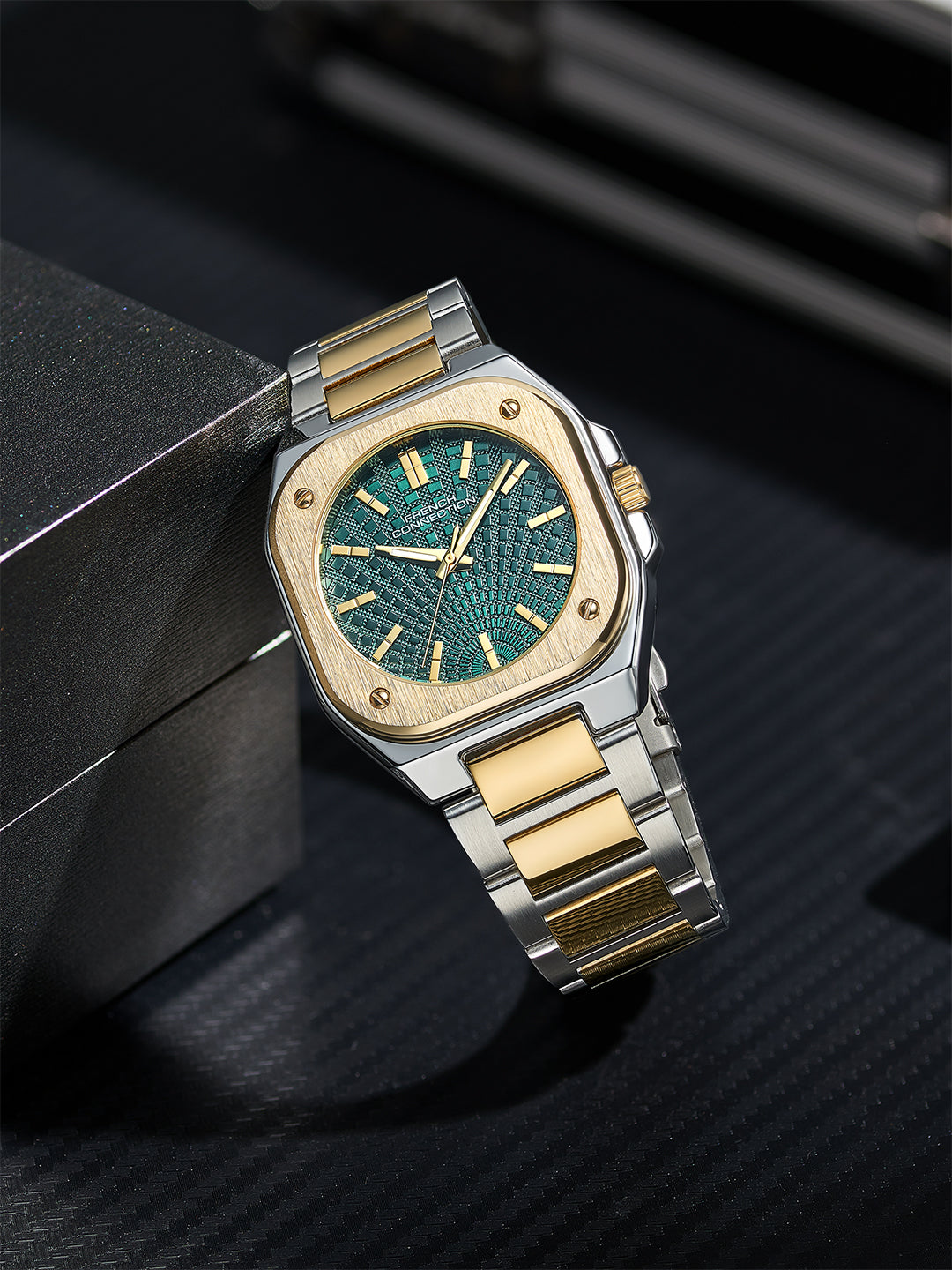 French Connection CUBISTE Two Tone Stainless Steel Watch for Men - FCB18NTM