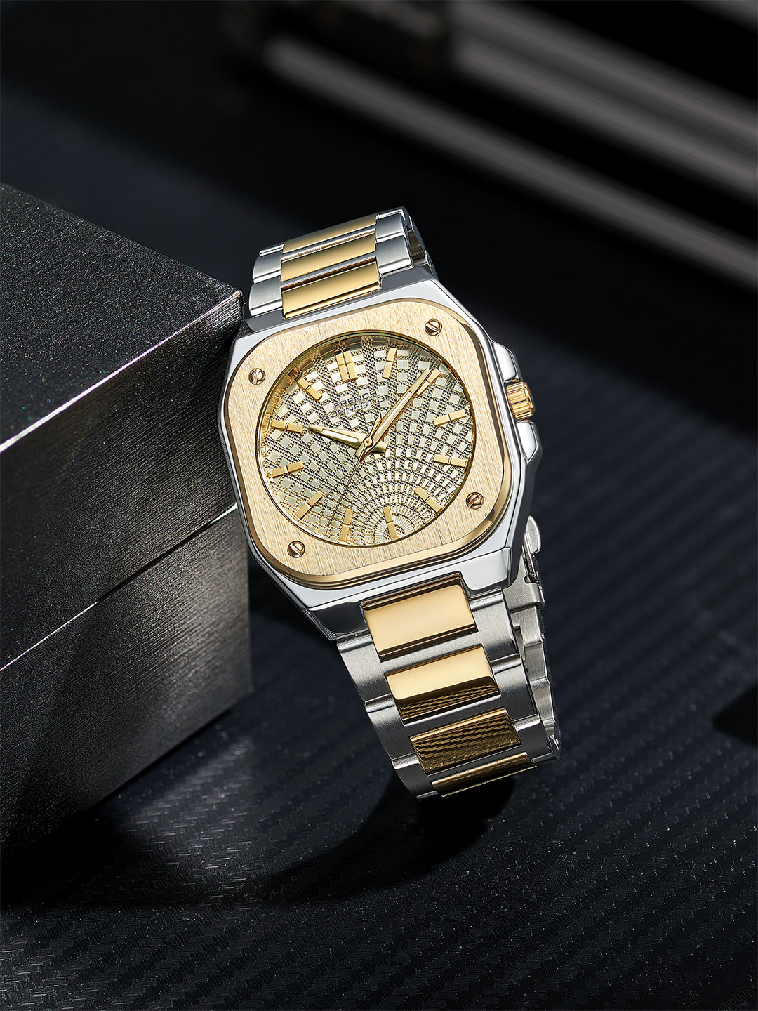 French Connection CUBISTE Two Tone Stainless Steel Watch for Men - FCB18TM