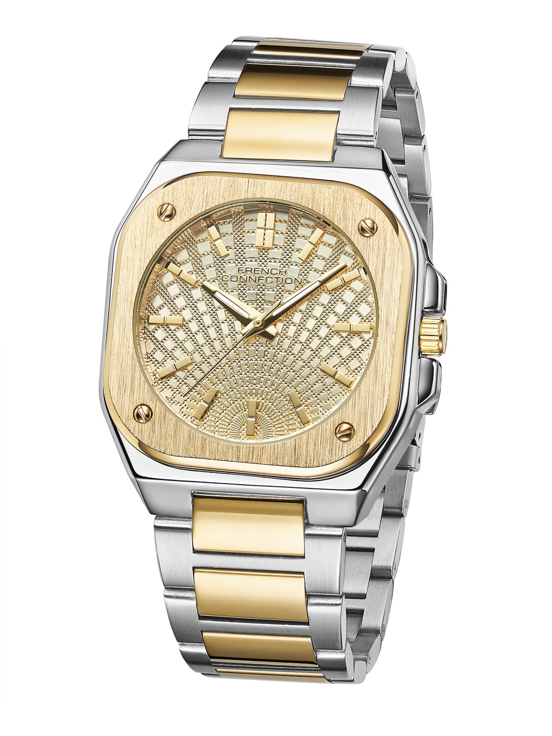French Connection CUBISTE Two Tone Stainless Steel Watch for Men - FCB18TM