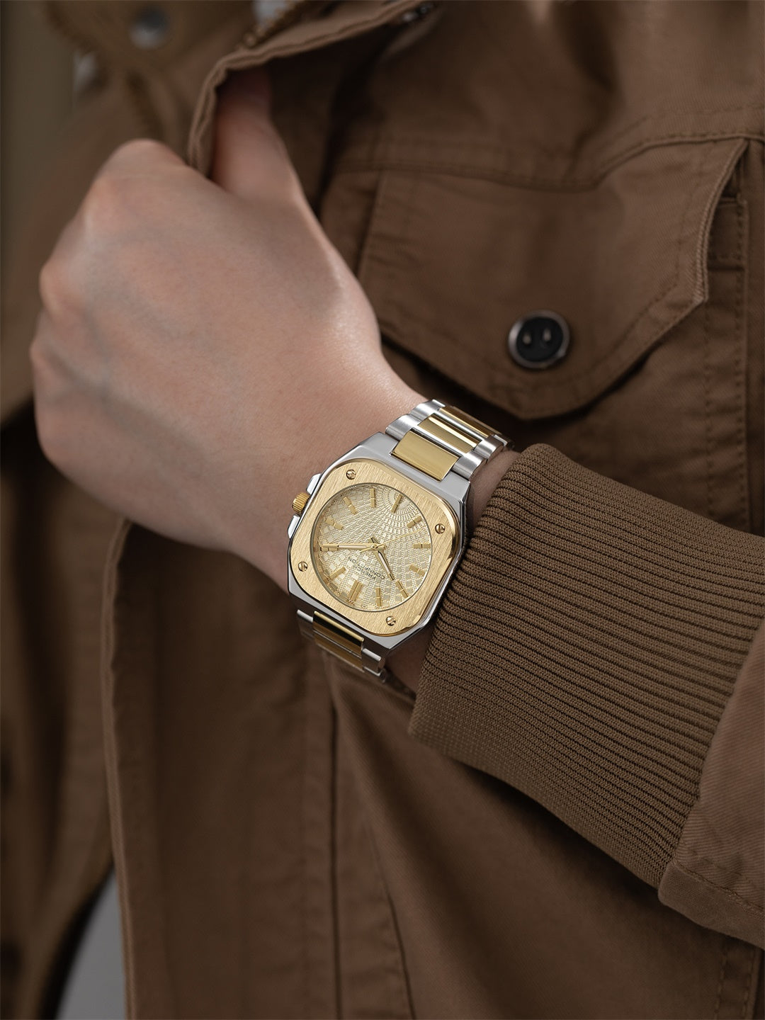 French Connection CUBISTE Two Tone Stainless Steel Watch for Men - FCB18TM