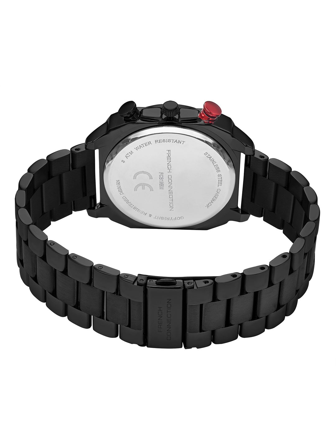 French Connection Chronexis Black Dial Chronograph Watch for Men - FCB19BM