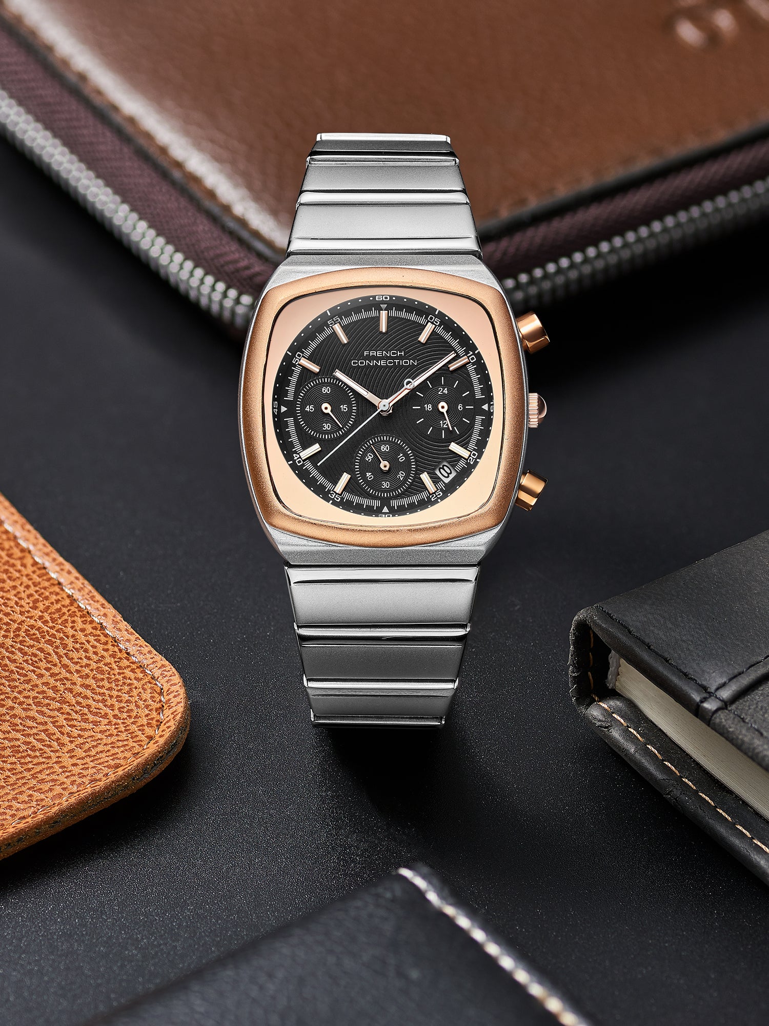 French Connection Courvex Stainless Steel Chronograph Watch for Men - FCB21SM