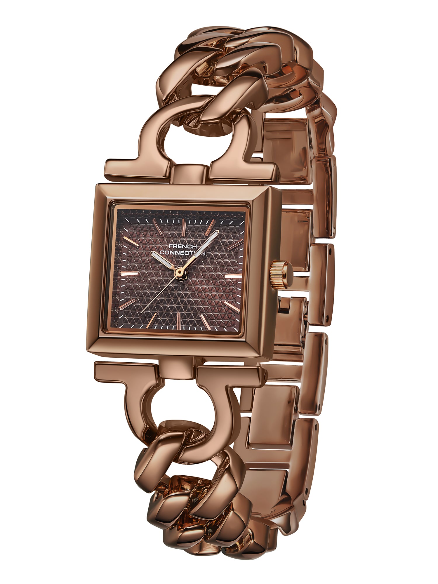 French Connection Veloura Brown Dial Stainless Steel Bracelet Watch for Women - FCB23BRM