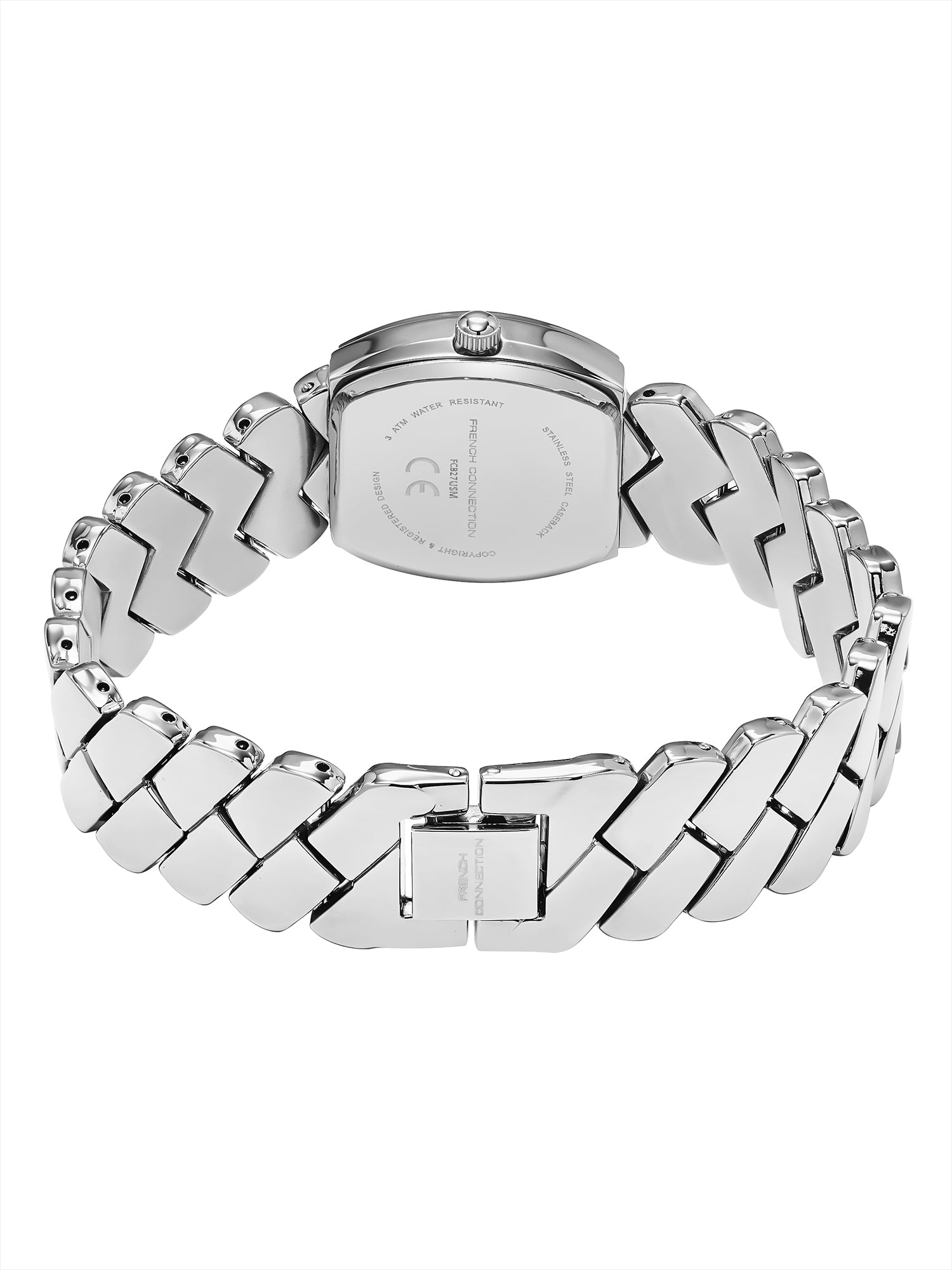French Connection Braidé | Analog | Blue Sunray Dial | Woven Link Strap | Watch for Women - FCB27USM