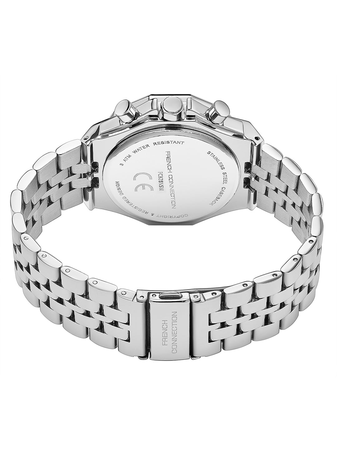 French Connection Crownex | Quartz Chronograph | Green Sunray Dial | Stainless Steel Strap | Watch for Men - FCB28NSM