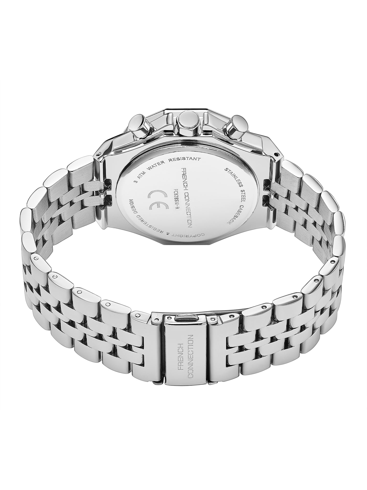 French Connection Crownex | Quartz Chronograph | Beige Sunray Dial | Stainless Steel Strap | Watch for Men - FCB28SM-R
