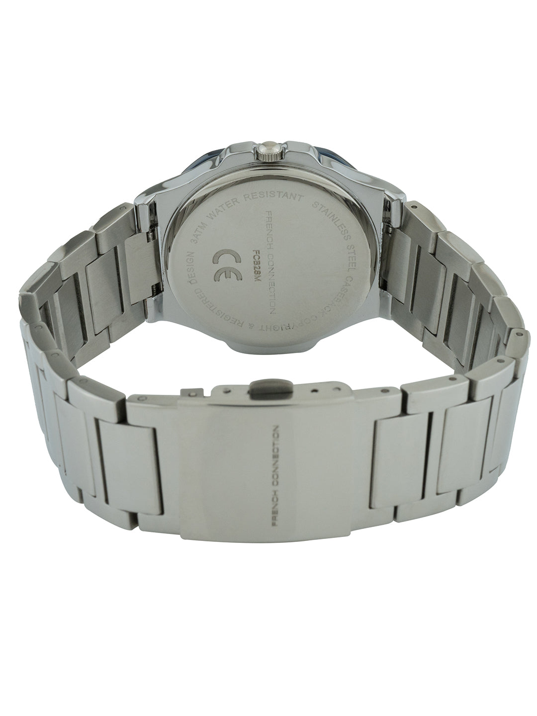 French Connection FCB2SM Men's Stainless Steel Analogue Watch with Silver Dial & Bracelet Strap