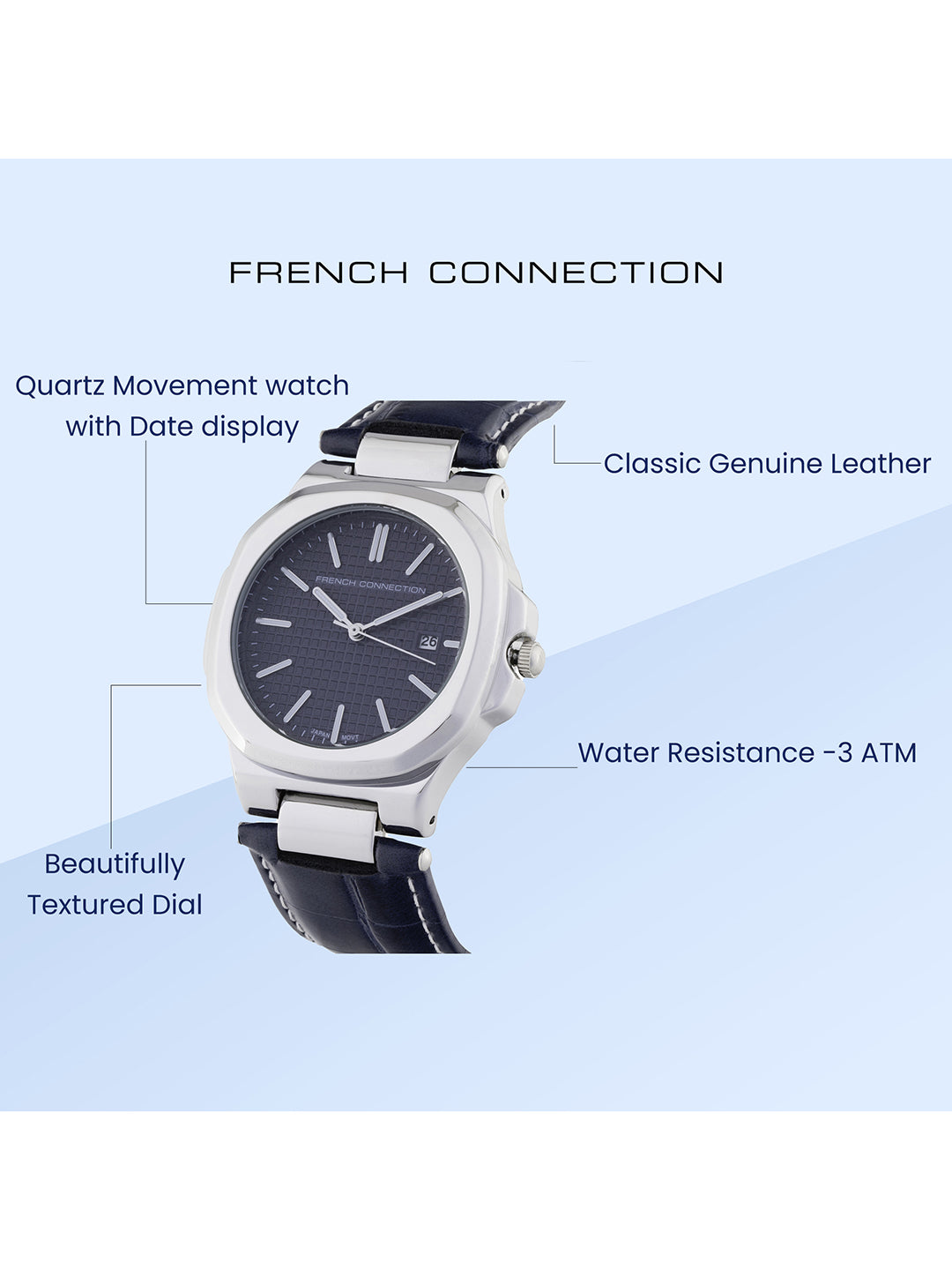 French Connection Analogue Navy Dial Men's Watch -FCB2UL