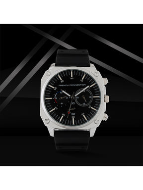 French connection Valour Black Dial Mens Mult Function Watch FCB3B-S