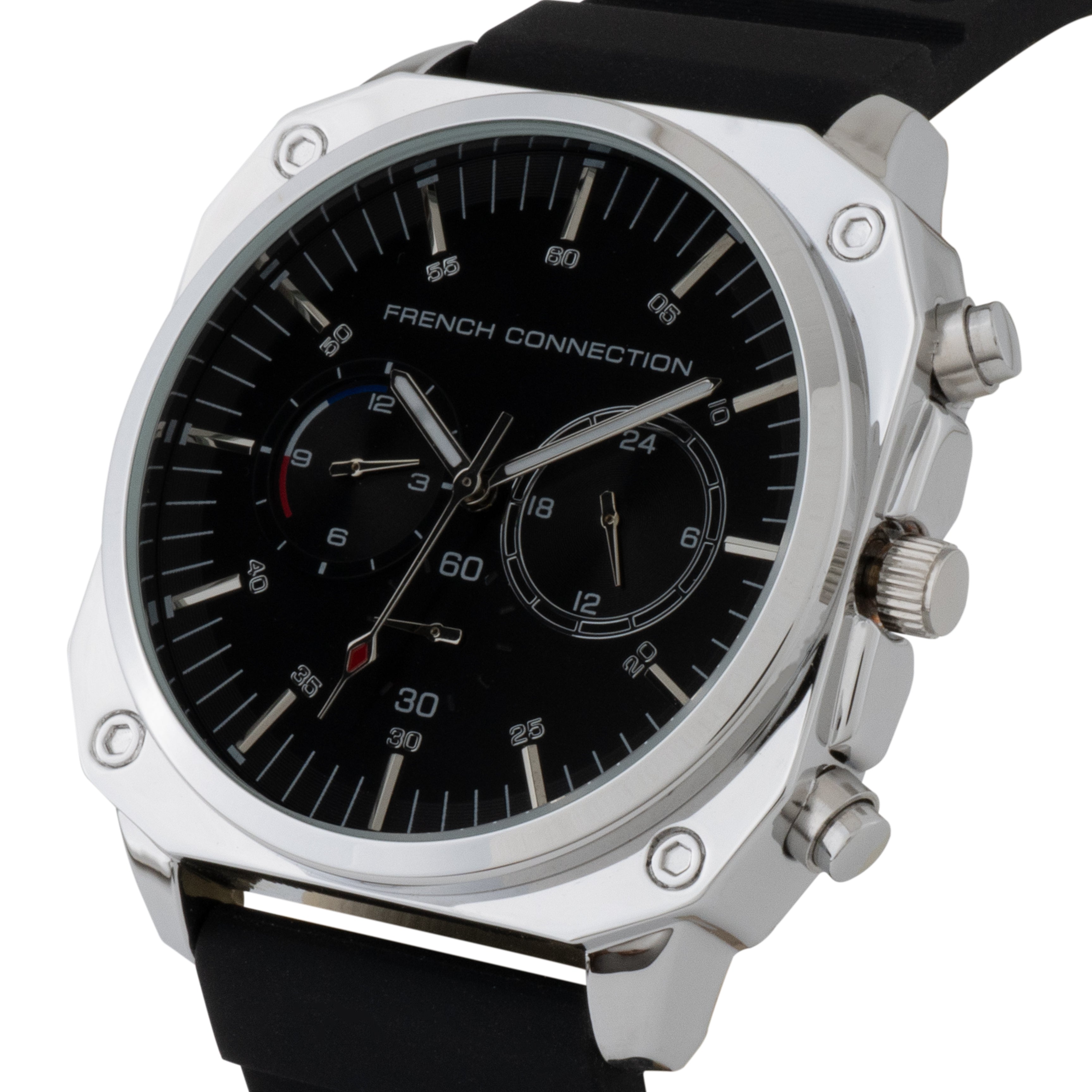 French connection Valour Black Dial Mens Mult Function Watch FCB3B-S