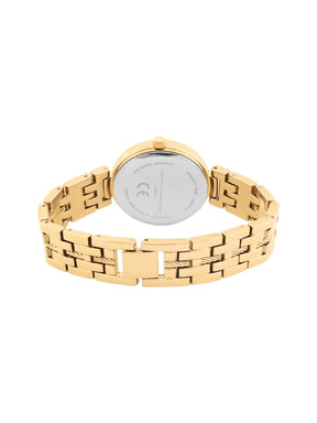 French connection Women Embellished Dial Textured Straps Analogue Watch FCB5GM