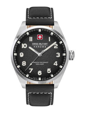 Swiss Military Hanowa SMWGA0001505 WATCHMAN - Swiss Made Round Black watch for men