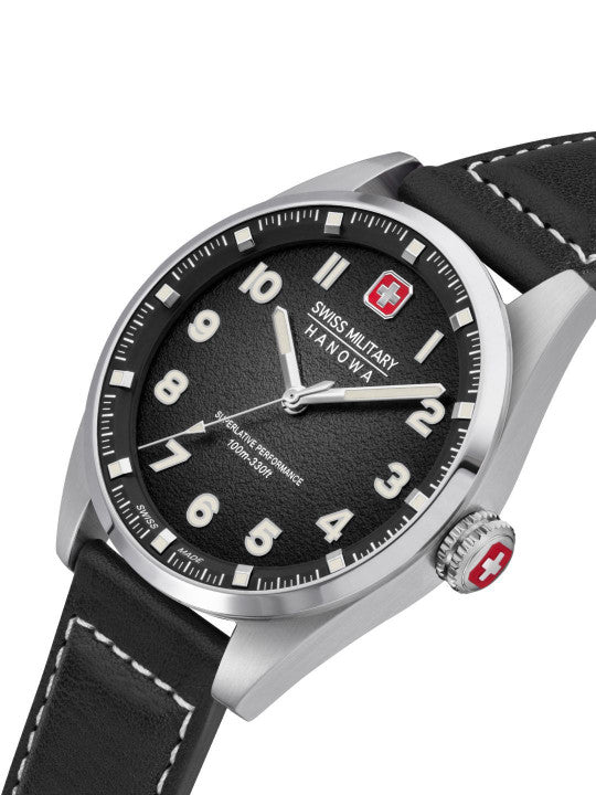 Swiss Military Hanowa SMWGA0001505 WATCHMAN - Swiss Made Round Black watch for men