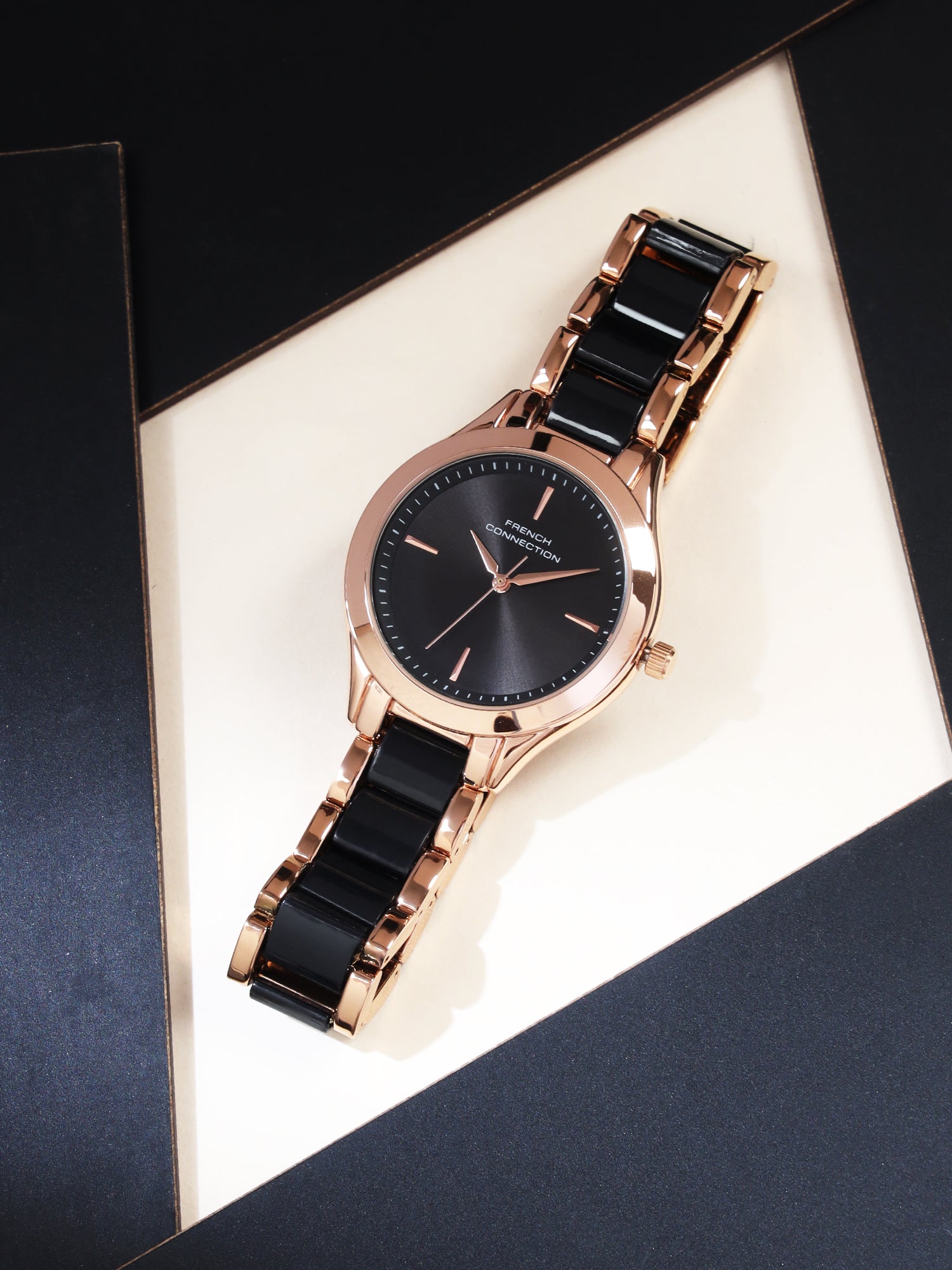 French Connection Black Dial  Analog Watch for Women's - FCB9BM