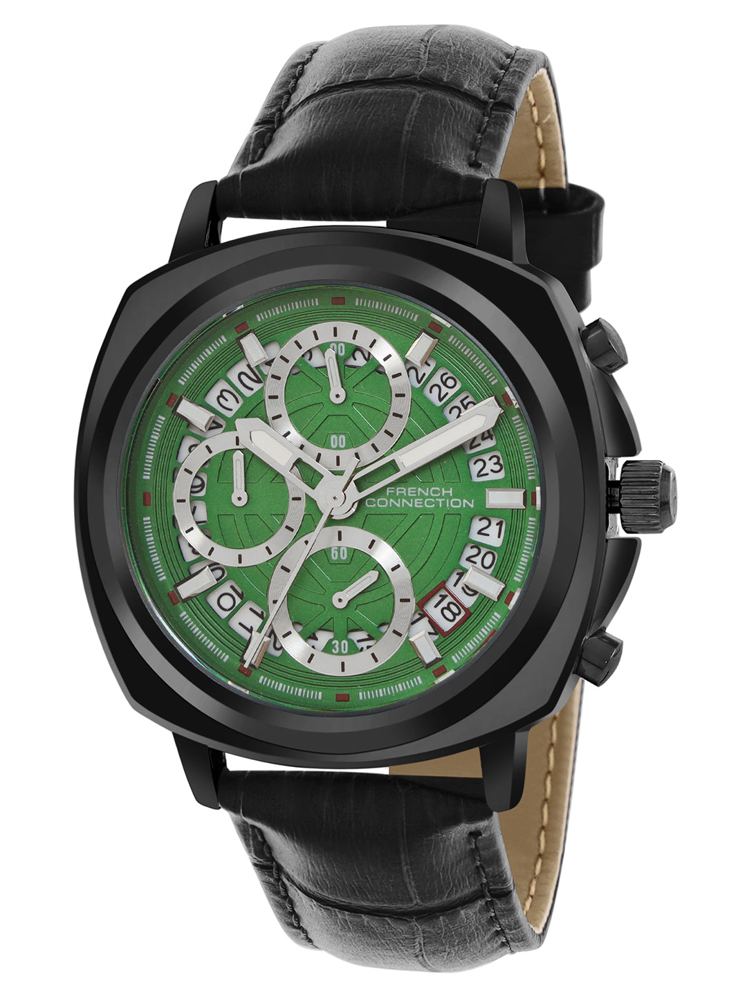 French Connection Multi- Function Green Dial Round Skeleton Automatic Watch for Men - FCF02BL-G