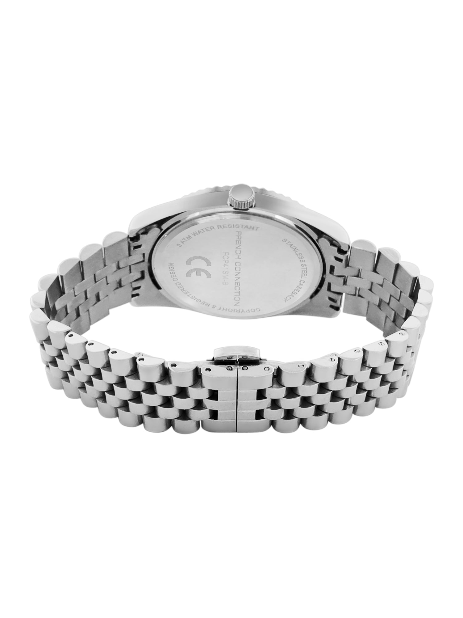French Connection Men's Gift Set | Beige Sunray Analog Dial | Date Display | Silver Stainless Steel Strap & Bracelet Gift Set | Quartz Watch for Men - FCGS01-B