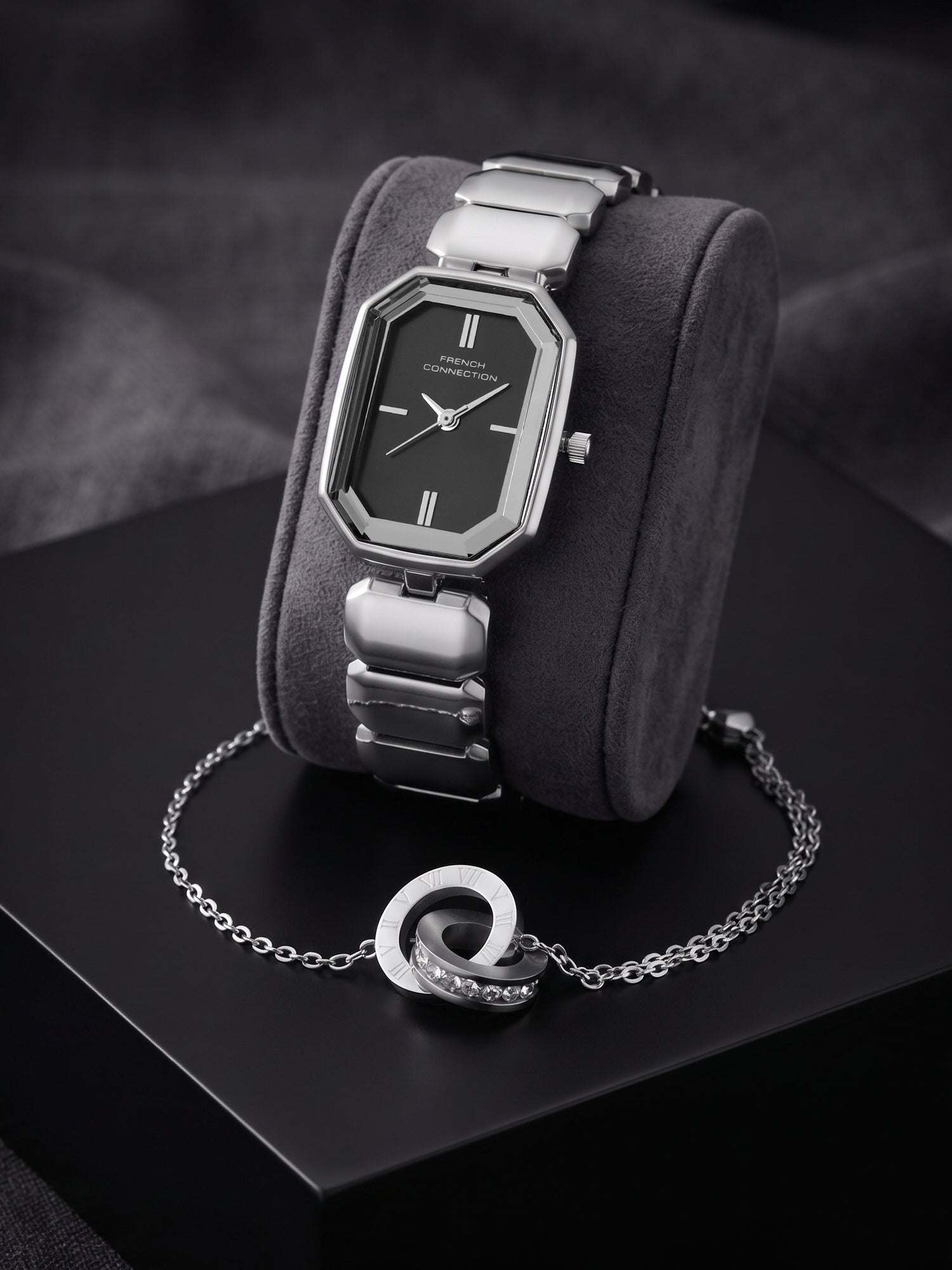 French Connection Women Analog Watch Gift Set with Stylish Dial and Premium Strap-FCGS08-A
