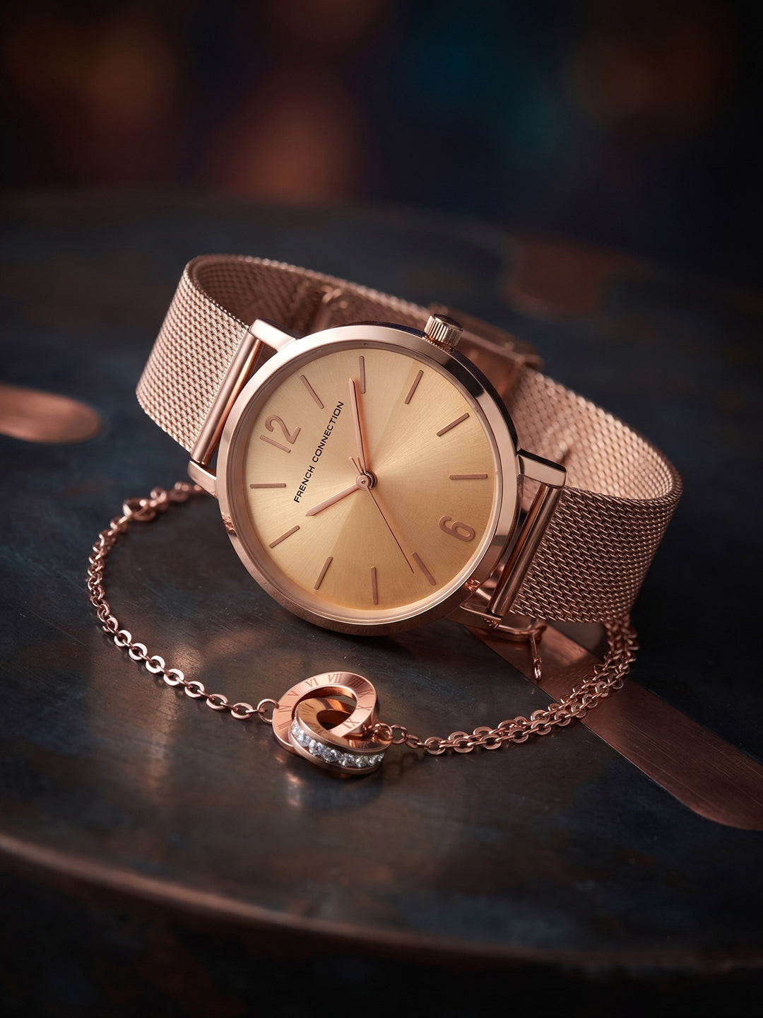 French Connection Women Analog Watch Gift Set with Stylish Dial and Premium Strap-FCGS08-B