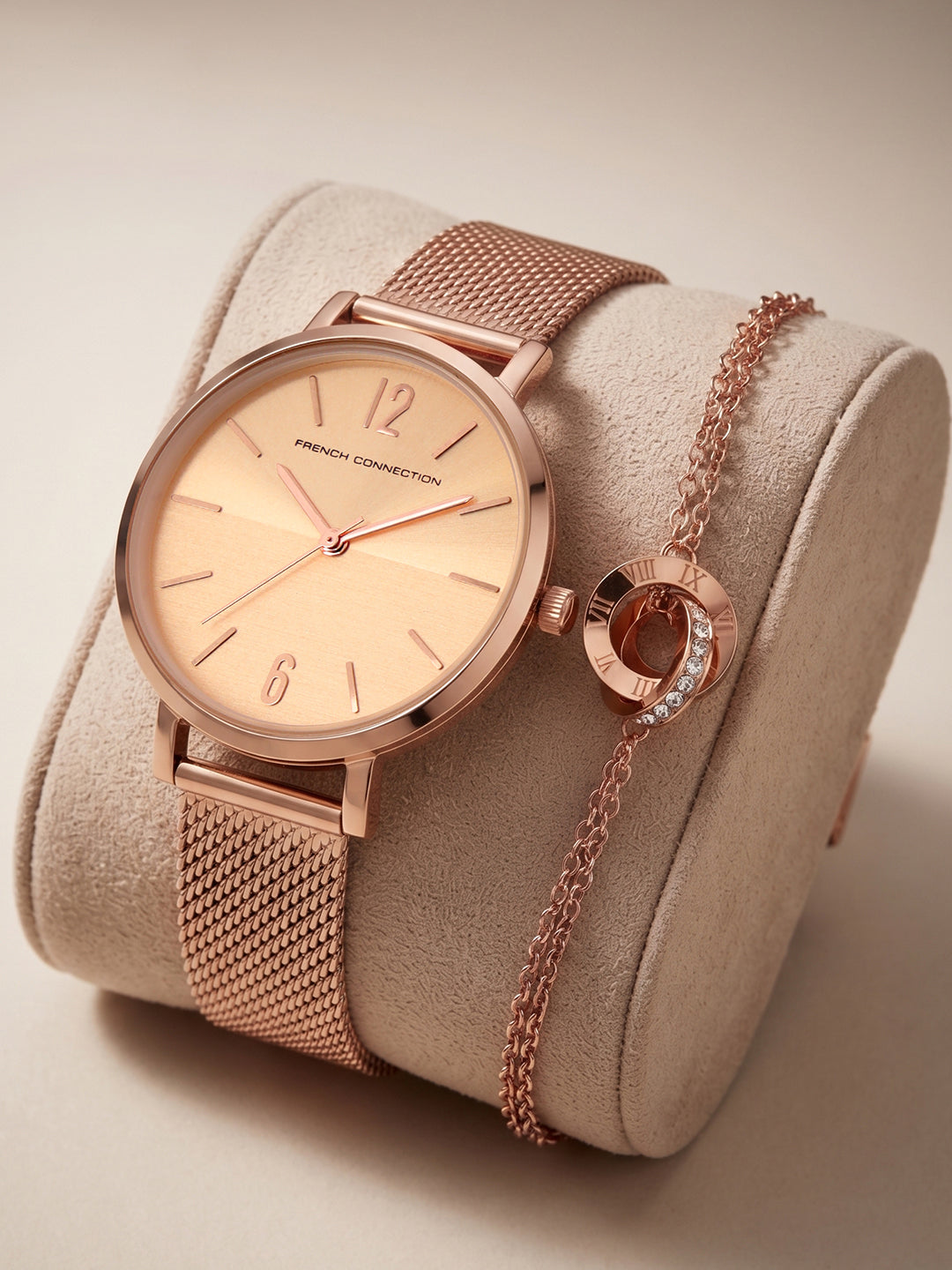 French Connection Women Analog Watch Gift Set with Stylish Dial and Premium Strap-FCGS08-B