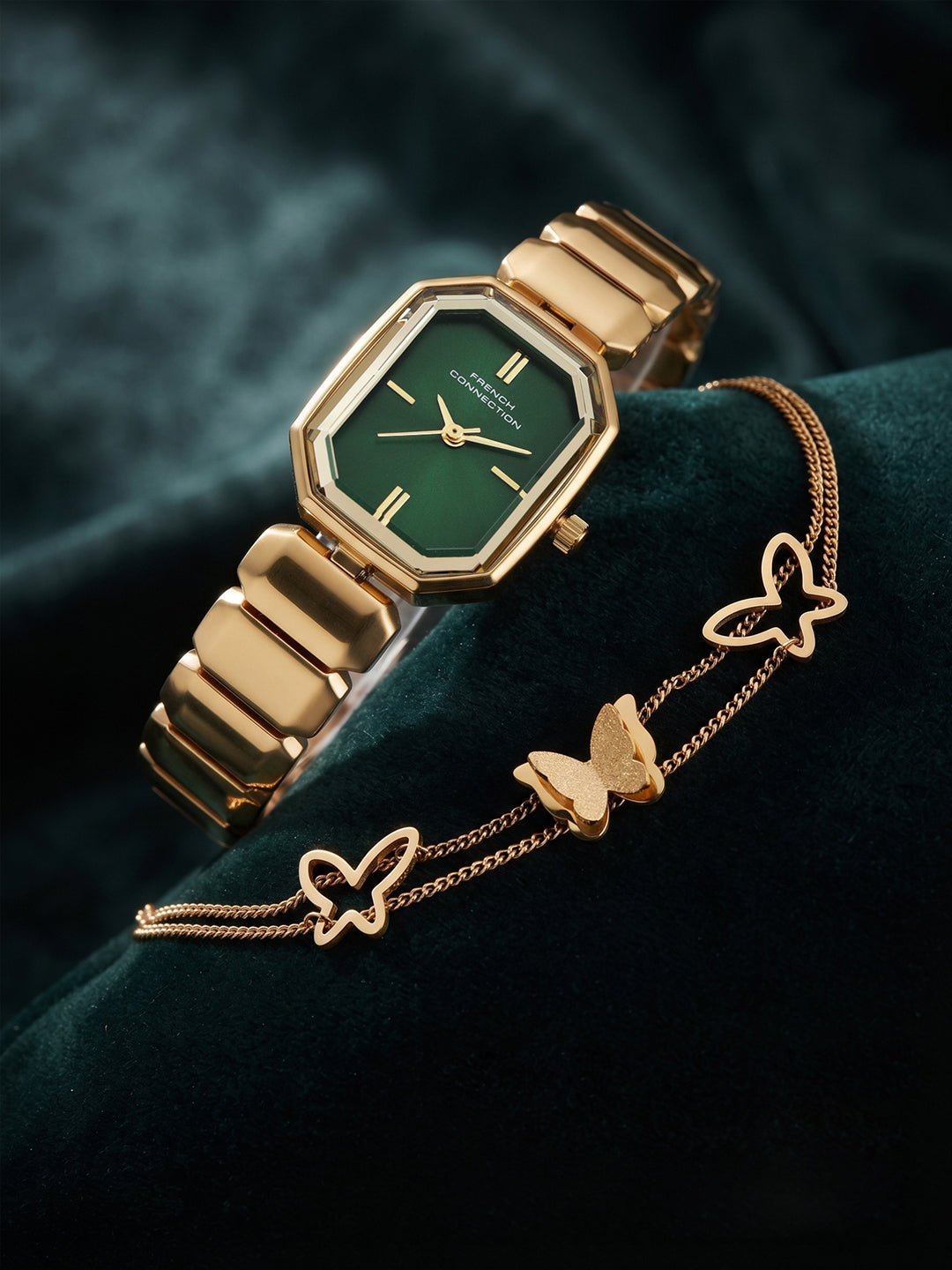 French Connection Women Analog Watch Gift Set with Stylish Dial and Premium Strap-FCGS09-B