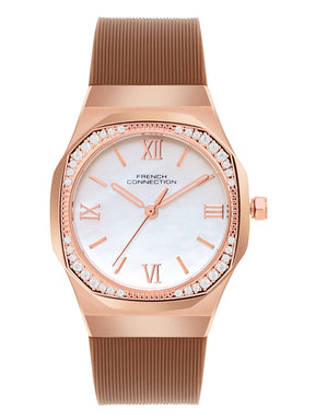French Connection White Dial  Analog Watch for Women's - FCH002BRL