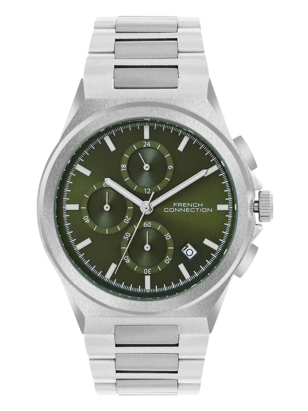French connection Olive Round Dial Mens Mult Function Watch FCH02SM