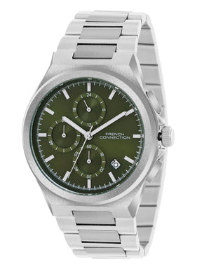 French connection Olive Round Dial Mens Mult Function Watch FCH02SM