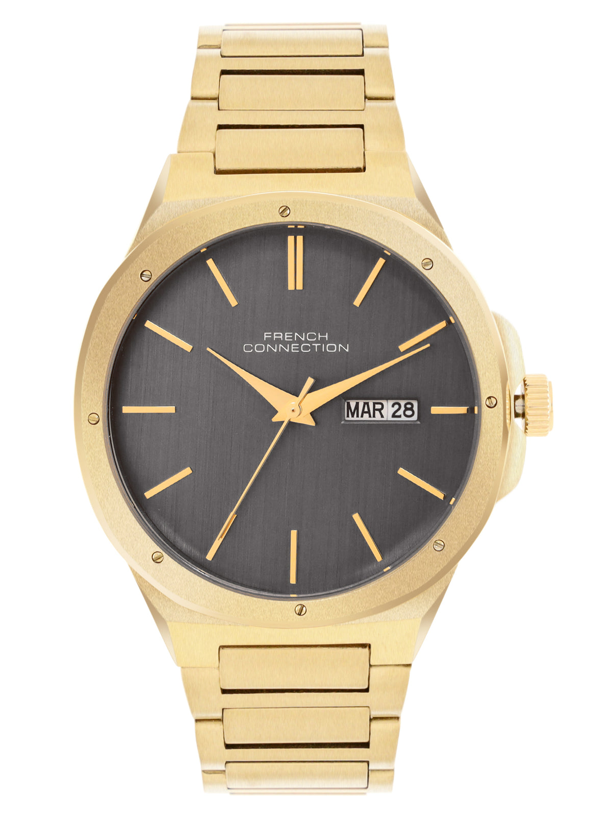 French connection Uno Grey10C Round Dial Mens Analogue Watch FCH04GM