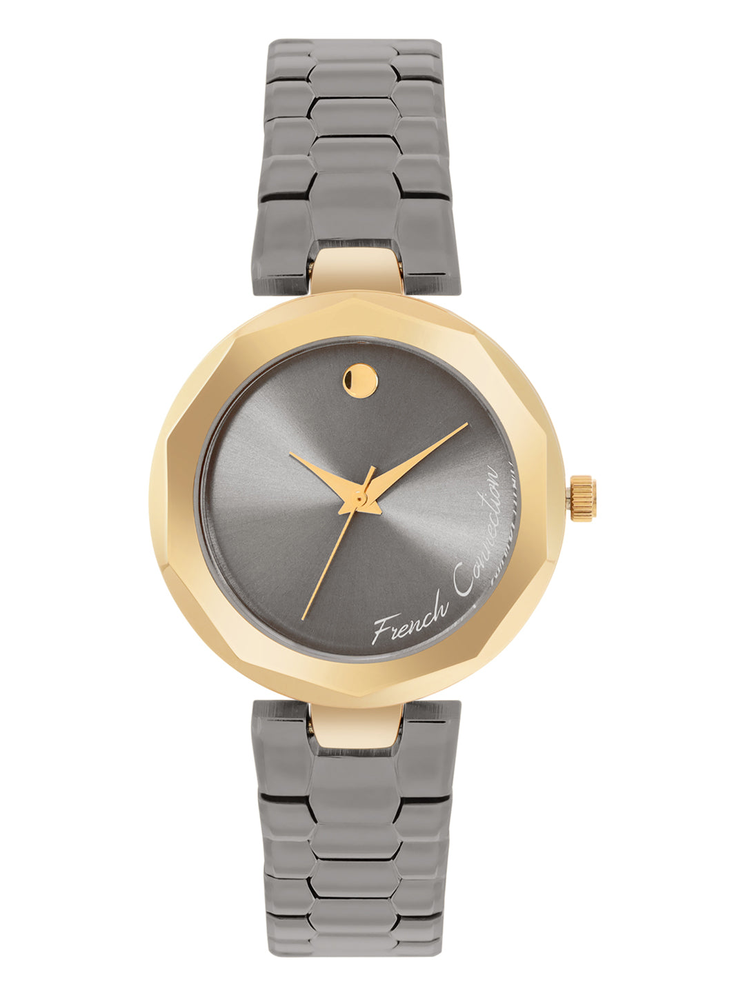 French connection Women Dial & Stainless Steel Bracelet Style Straps Analogue Watch FCH08GNM