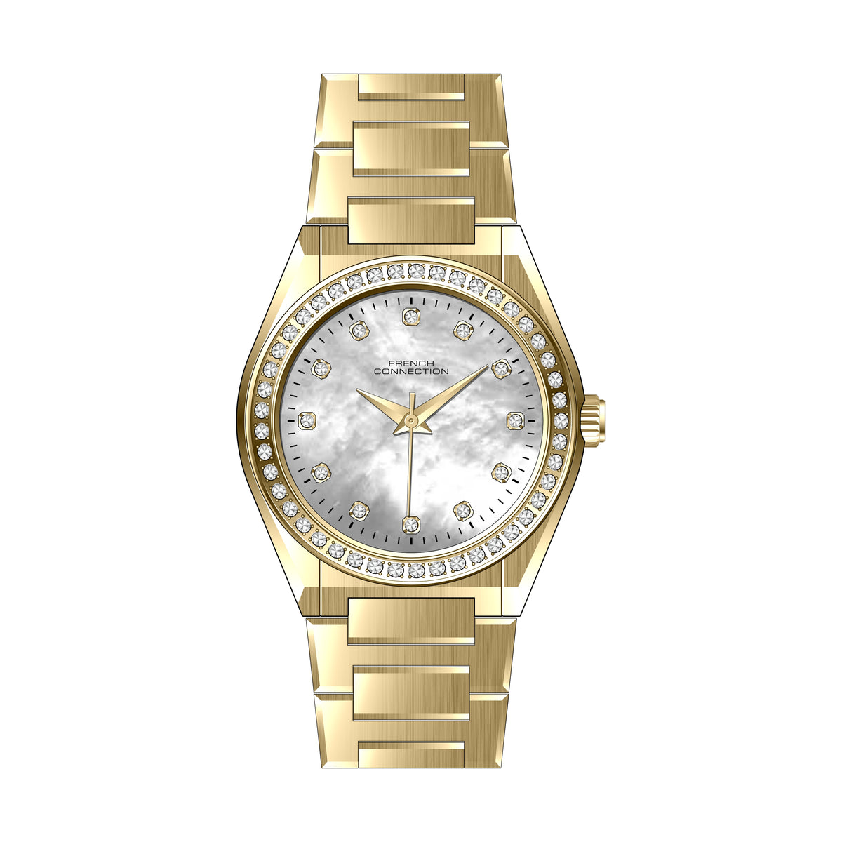 French Connection Analogue White Mop Dial Men's Watch -FCH10GM