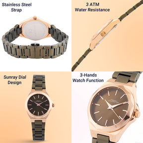 French Connection Women's Alloy Dial & Stainless Steel Bracelet Strap Analogue Watch FCH11OM