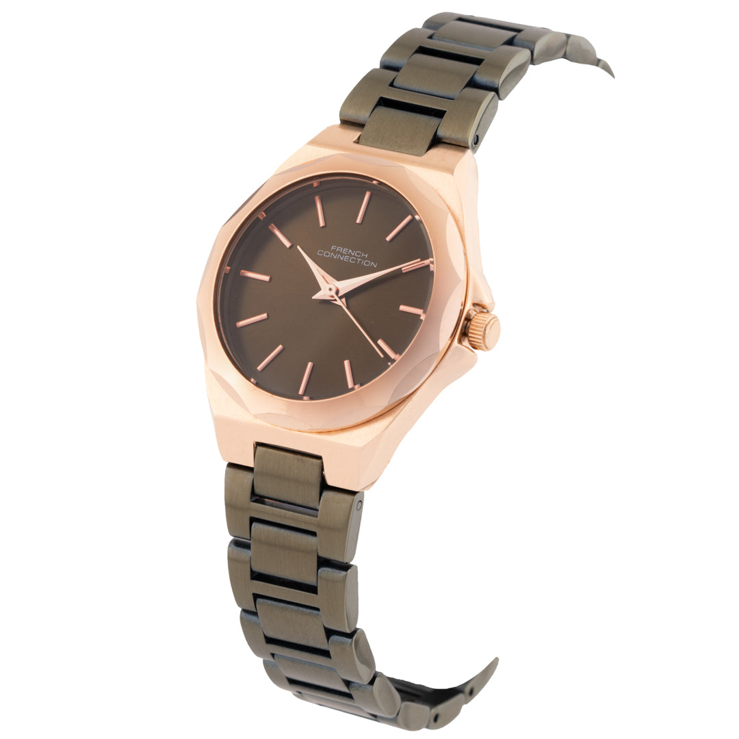 French Connection Women's Alloy Dial & Stainless Steel Bracelet Strap Analogue Watch FCH11OM
