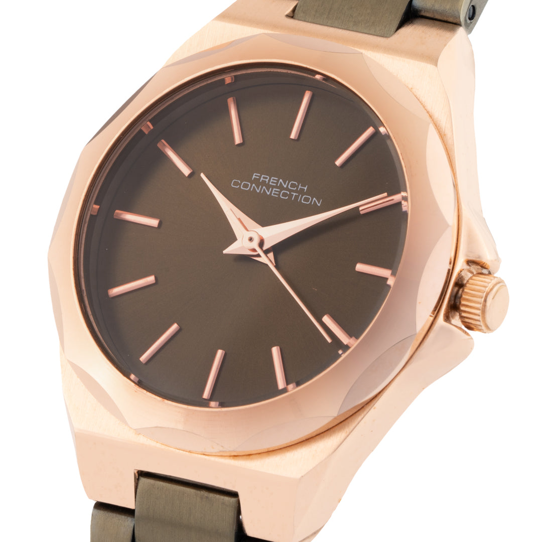 French Connection Women's Alloy Dial & Stainless Steel Bracelet Strap Analogue Watch FCH11OM