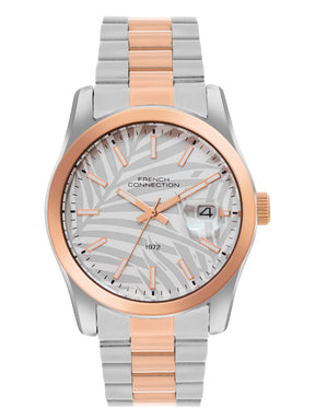 French Connection White Dial  Dated Watch for Men's - FCH14RTM