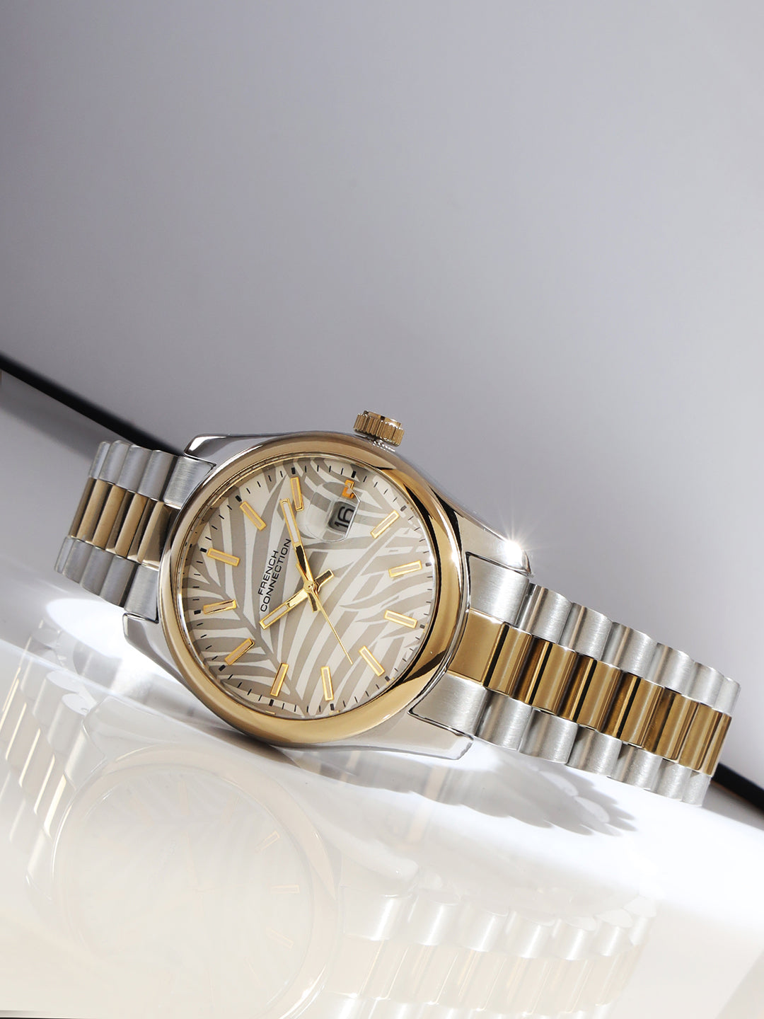 French Connection White Dial  Dated Watch for Men's - FCH14STM