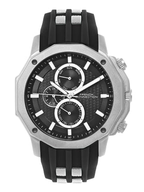 French Connection Black Dial  Multifunction Watch for Men's - FCH15BL