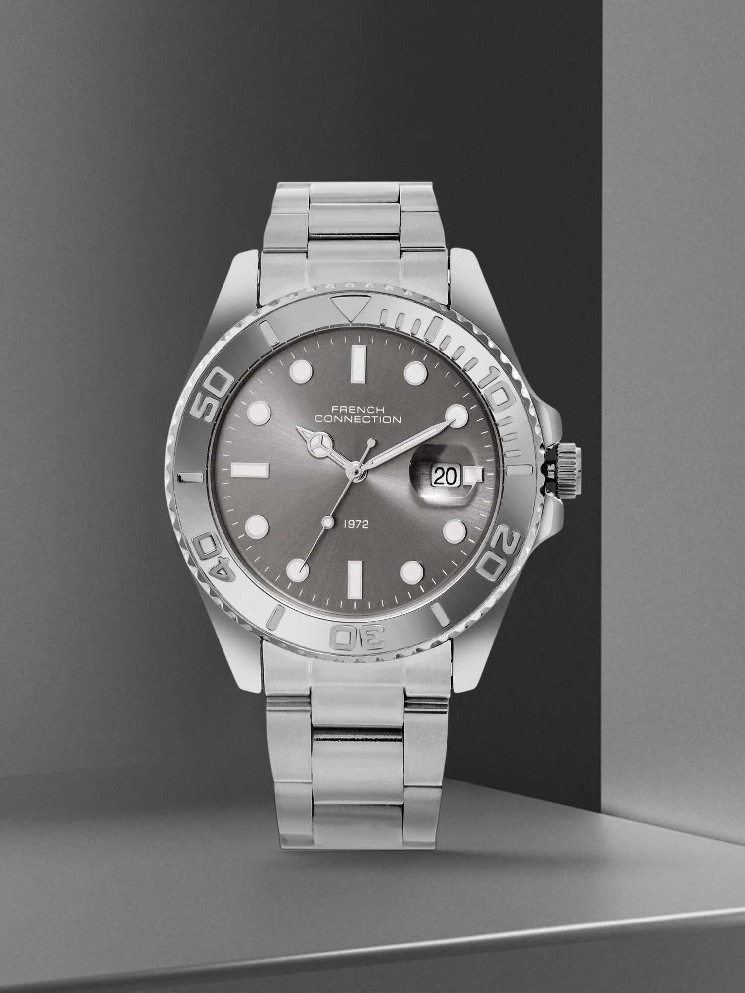 French Connection Grey Dial  Dated Watch for Men's - FCH17GSM