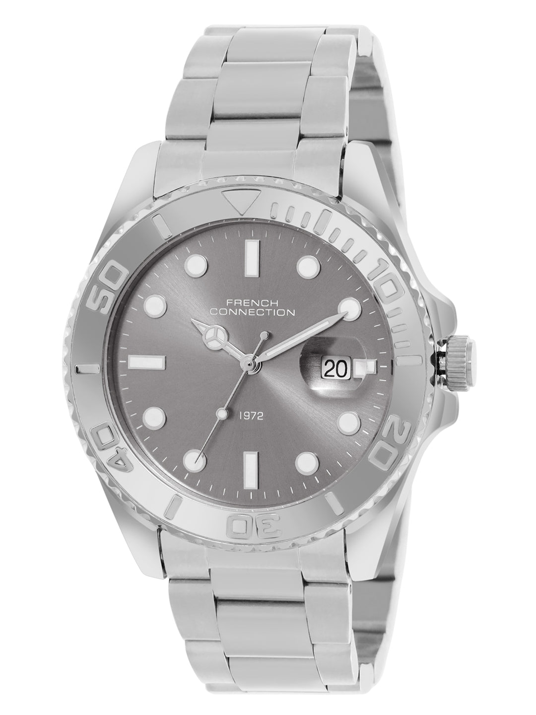French Connection Grey Dial  Dated Watch for Men's - FCH17GSM