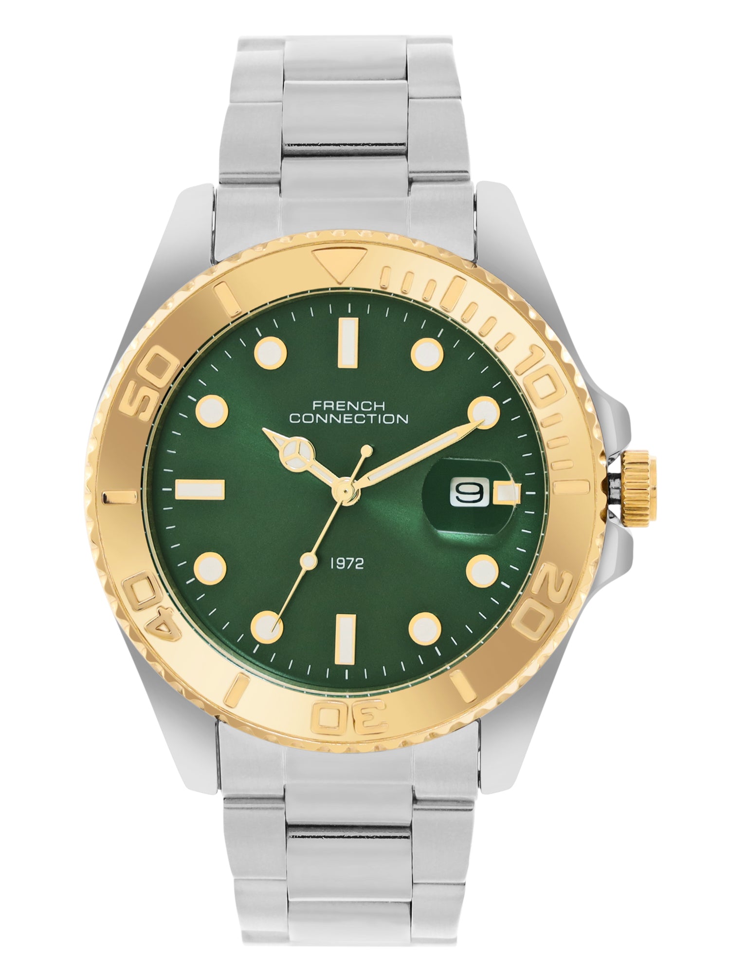 French Connection Green Dial  Dated Watch for Men's - FCH17NSM