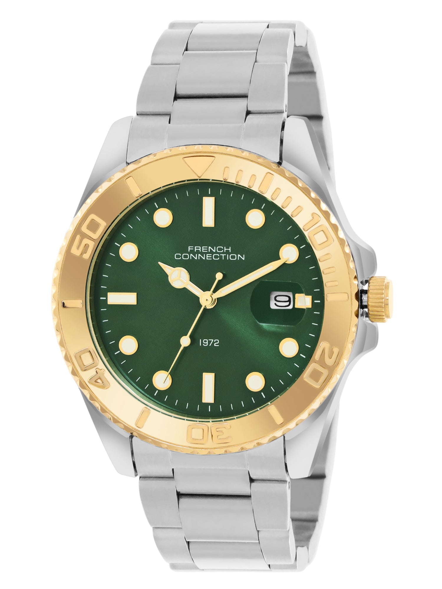 French Connection Green Dial  Dated Watch for Men's - FCH17NSM