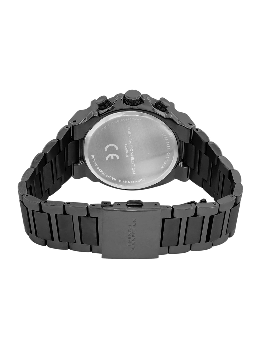 French Connection Black Dial  Multifunction Watch for Men's - FCH18BM