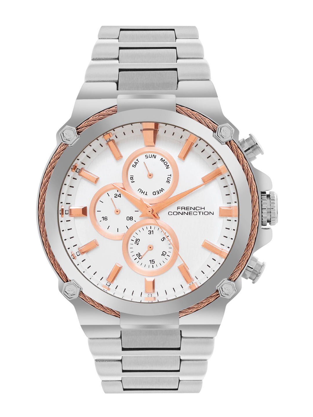 French Connection White Dial  Multifunction Watch for Men's - FCH18SM