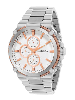 French Connection White Dial  Multifunction Watch for Men's - FCH18SM